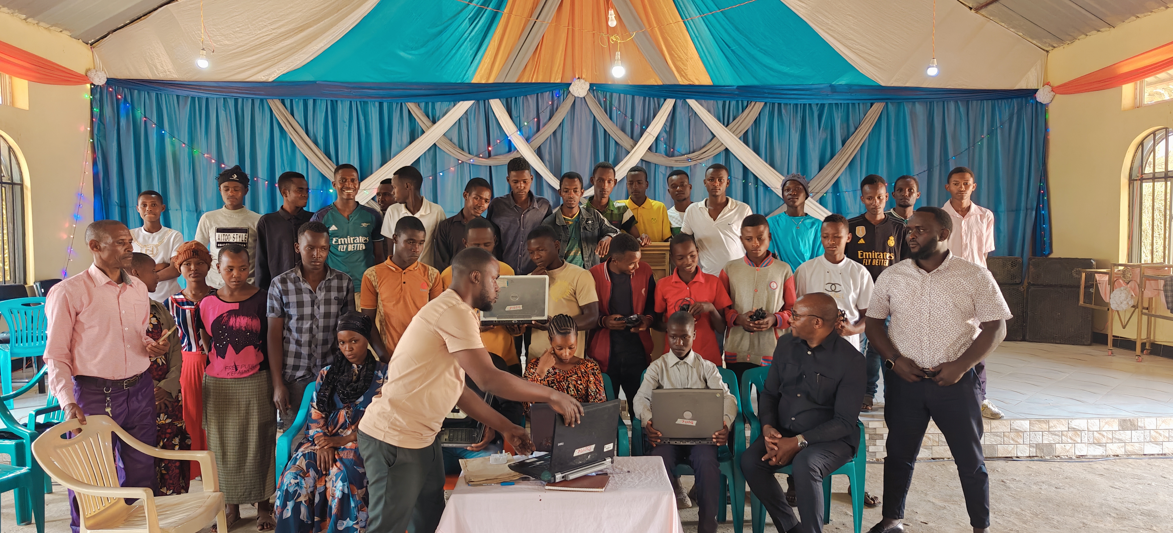 Teen learning computer